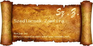 Szedlacsek Zamfira névjegykártya